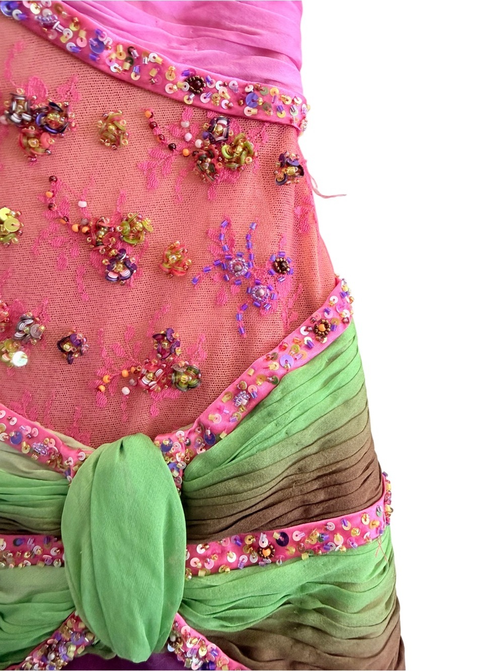Mac Duggal Couture Beaded Strapless High Low Prom Formal Dress Pink Size 4 - Picture 11 of 16